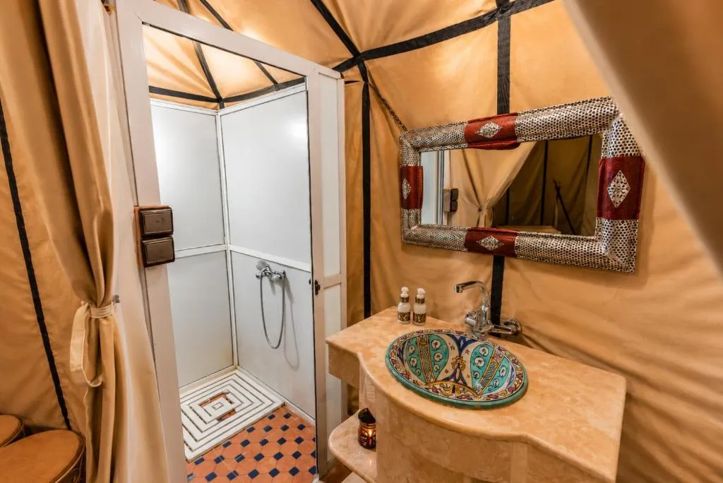 Luxury Sahara Desert Dome Camp Erg Chebbi Merzouga bathroom