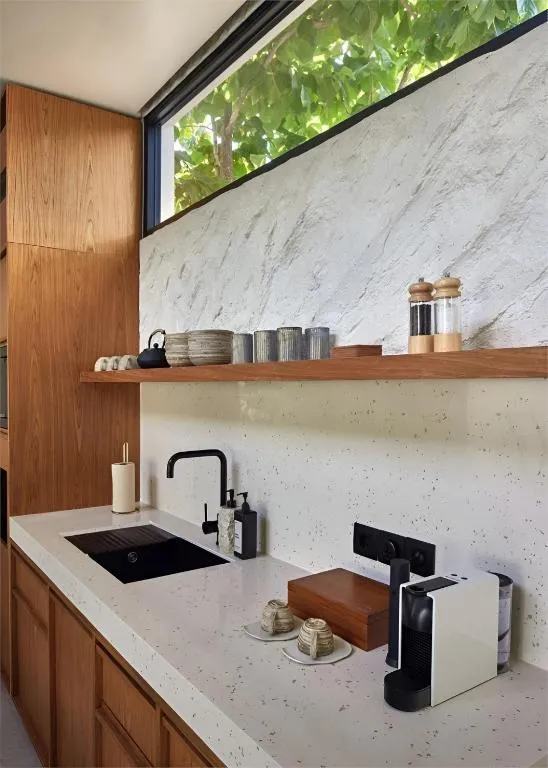 Lyvin Bingin Villas kitchen featuring countertop and fixtures