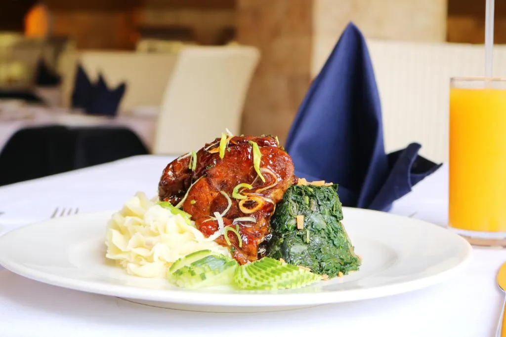Delicious gourmet dish served at Maanzoni 680 Hotel in Nairobi
