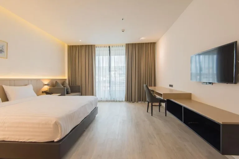 Modern room with a view at Madison Bangkok Hotel