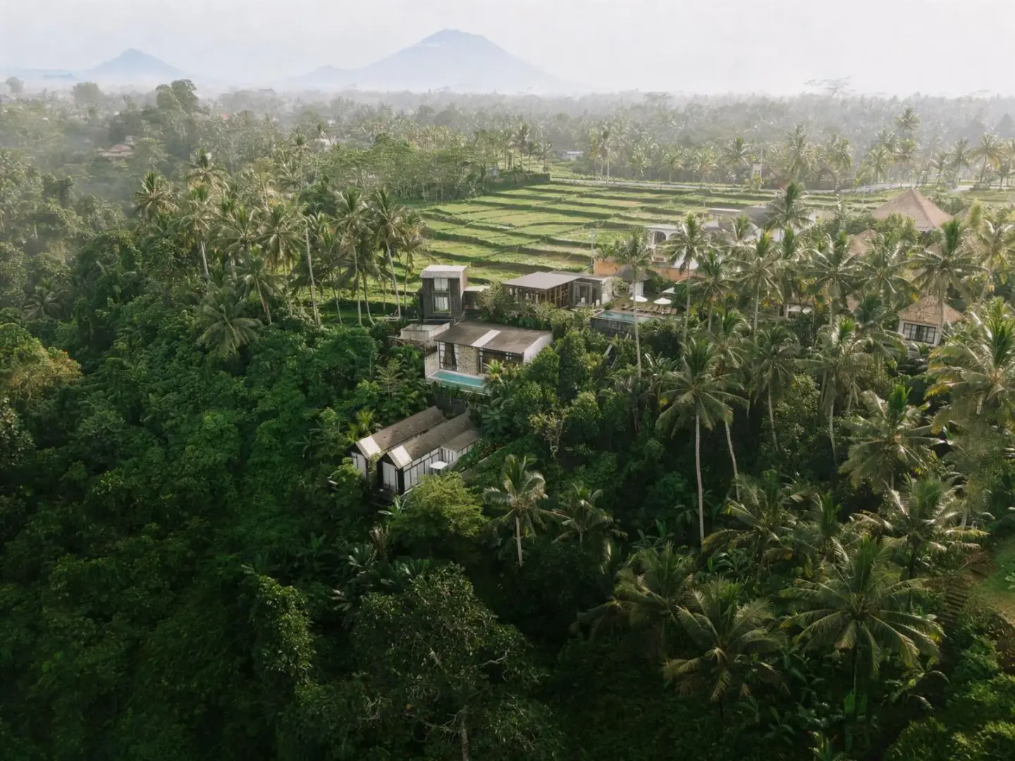 Magical Jungle Resort aerial view showing lush greenery in Ubud