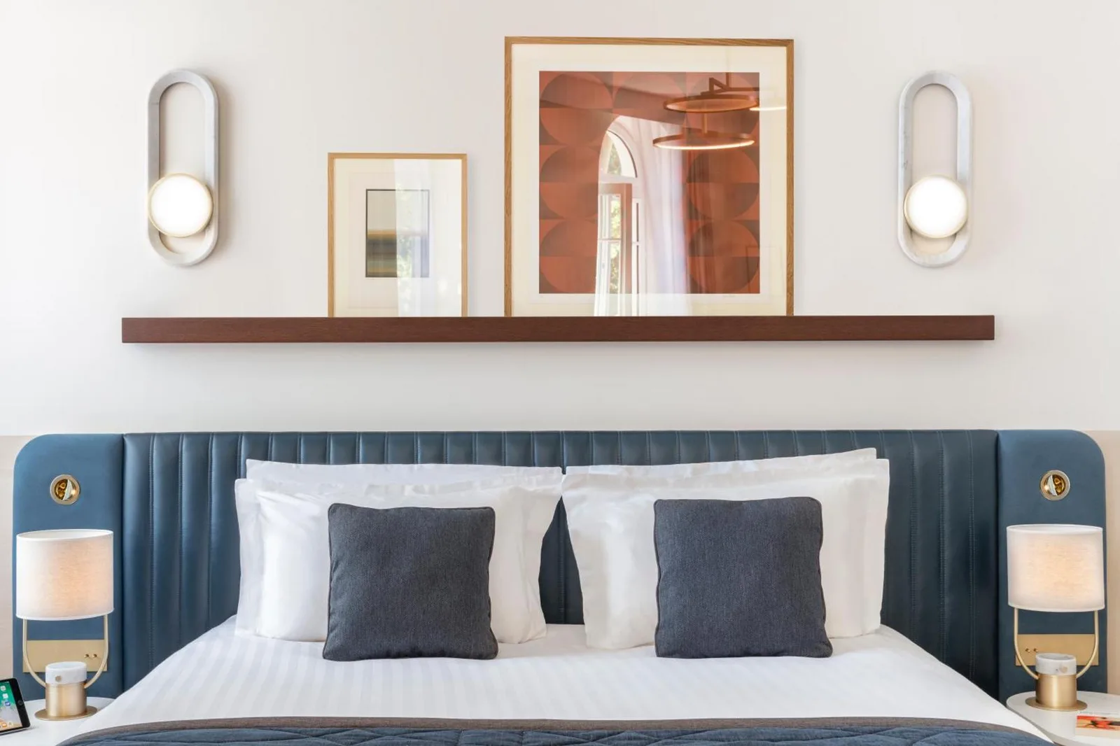 Comfortable bedding in room at Maison Albar Hotels L’Imperator in Nimes