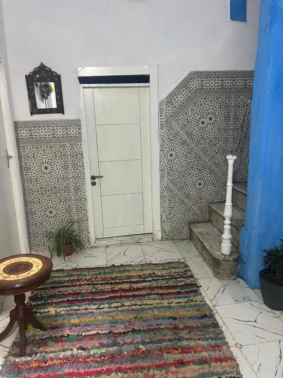 Entrance hall at Maison Bleu Hajja in Tangier