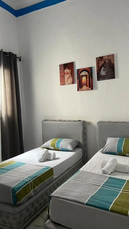 Twin bedroom at Maison Bleu Hajja in Tangier