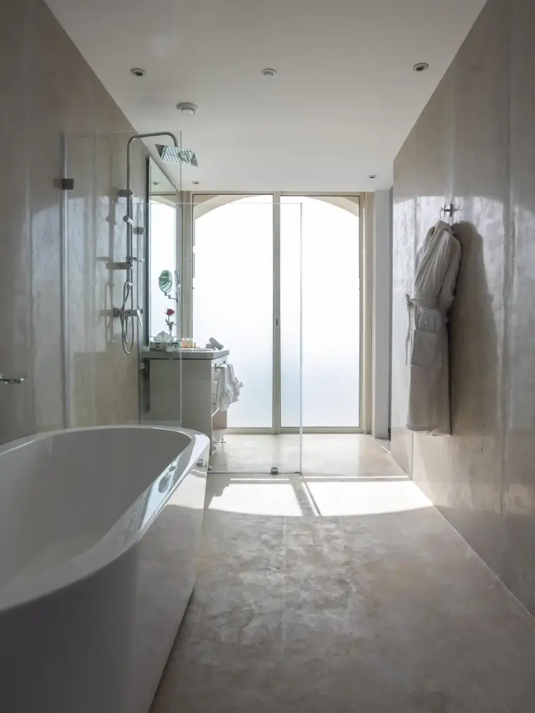 Sophisticated shower area at Mandarin Hotel & Spa Tanger