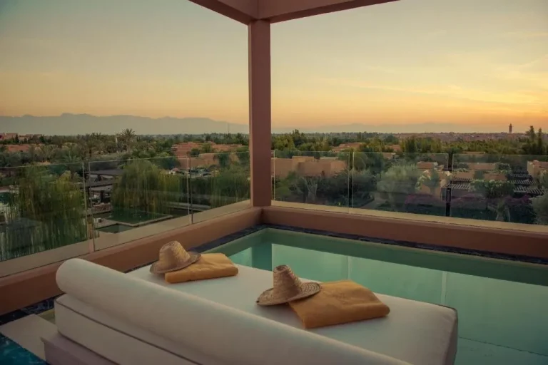 Scenic balcony view at Mandarin Oriental, Marrakech