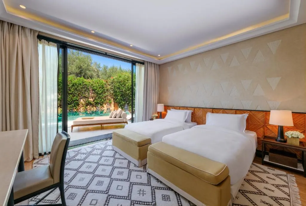 Twin bedroom at Mandarin Oriental, Marrakech
