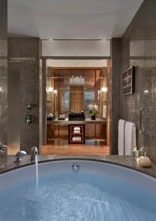 Bathroom with spa tub at Mandarin Oriental, Tokyo