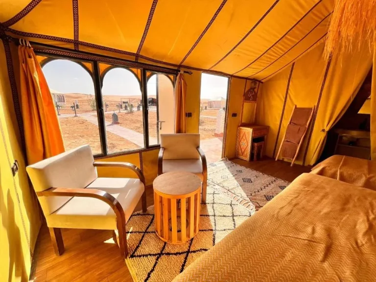 Mariam Desert Camp in Merzouga - interior view of tent
