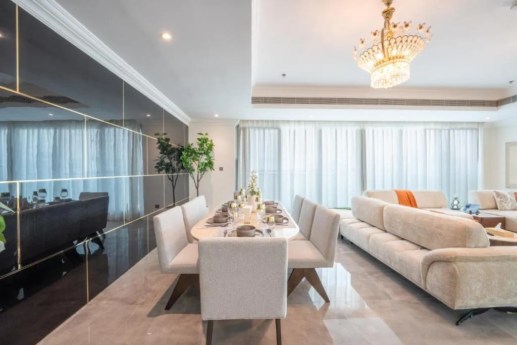 Dining setup in Marina Luxury 5 Bedroom & Private Pool in Dubai