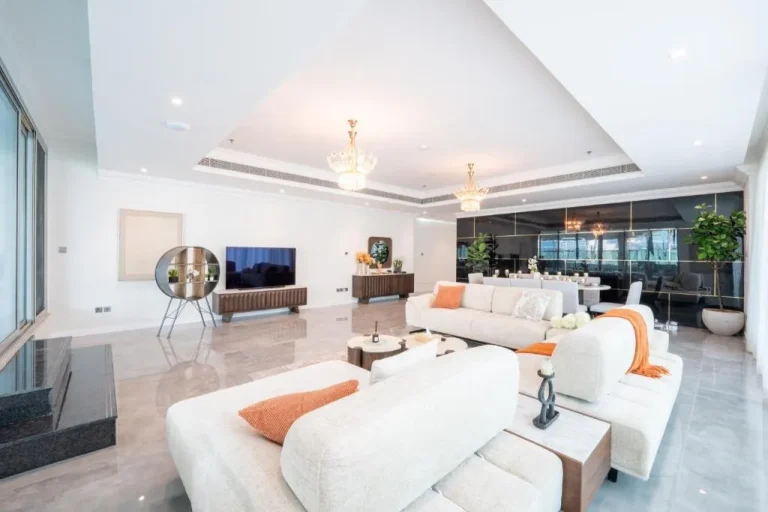Spacious living area in Marina Luxury 5 Bedroom & Private Pool in Dubai