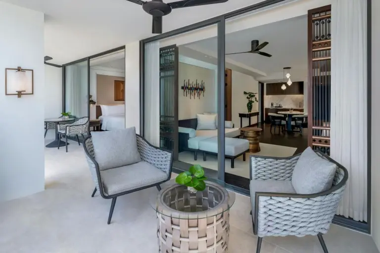 Outdoor seating area at Marriott Vacation Club Khao Lak Beach Resort