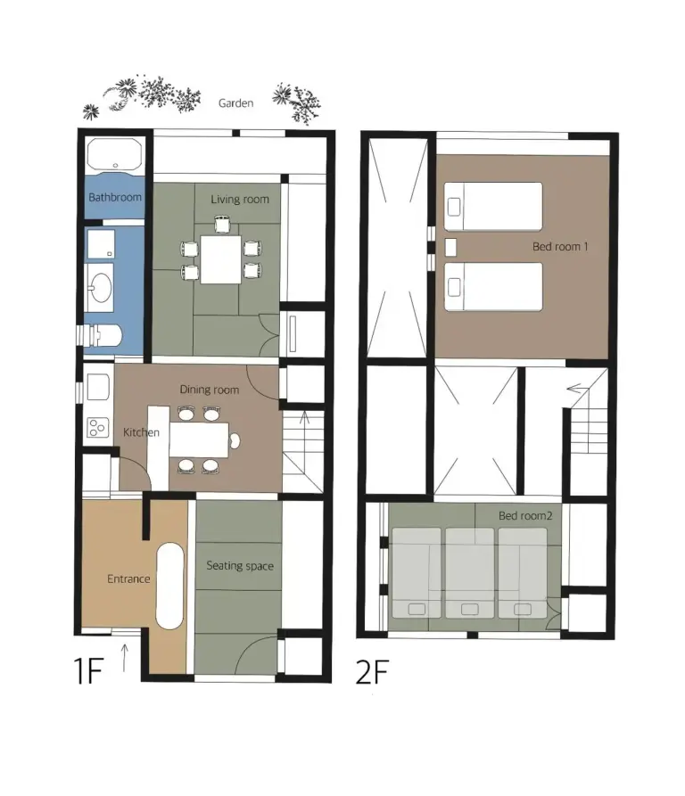 Plano de planta de Marukyo Gakurin-an, Kioto