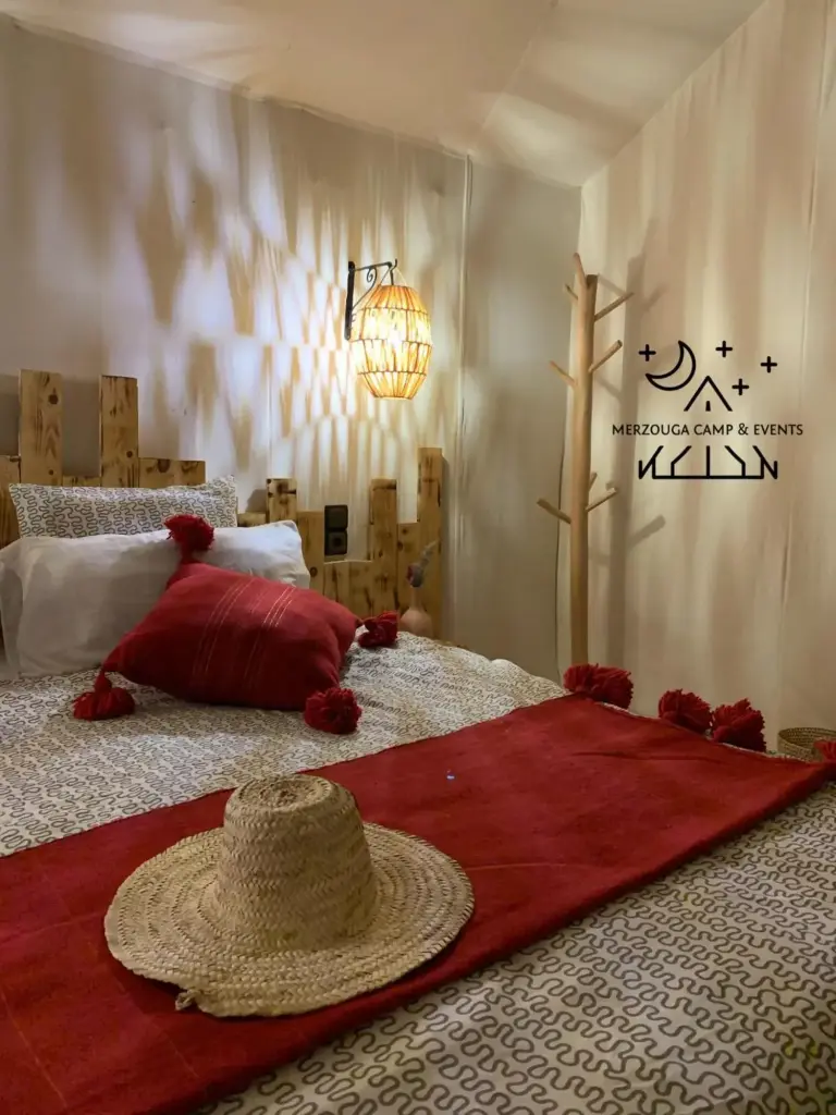 Charming decor in room at Merzouga Camp & Events