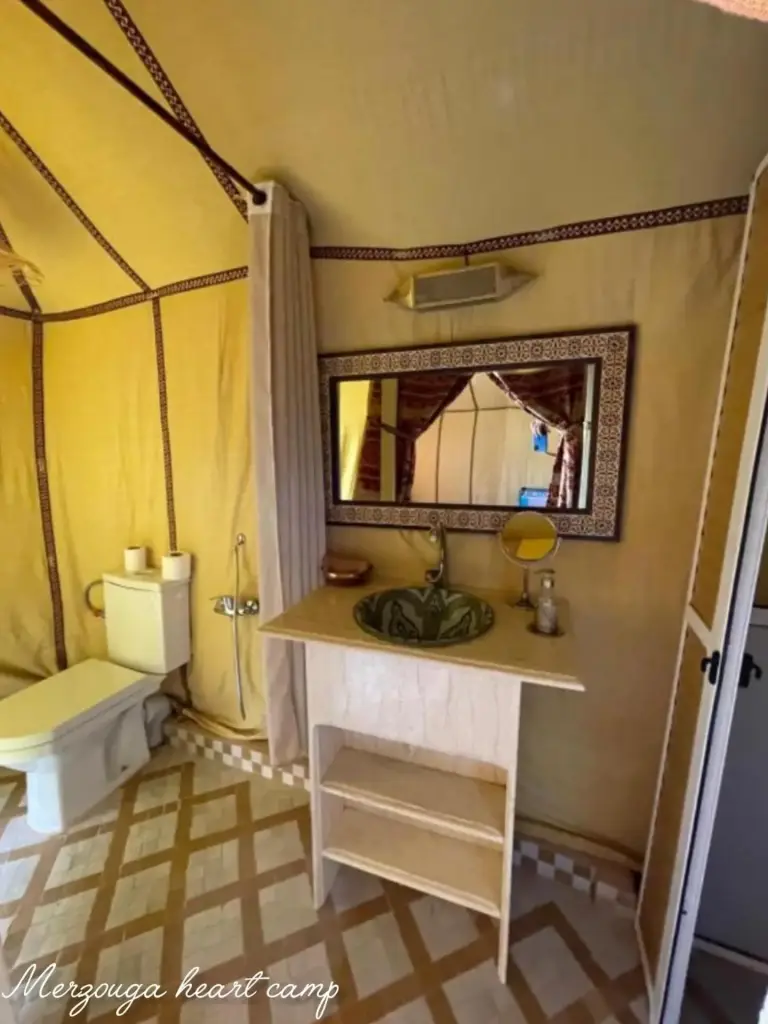 Bathroom area at Merzouga Heart Camp