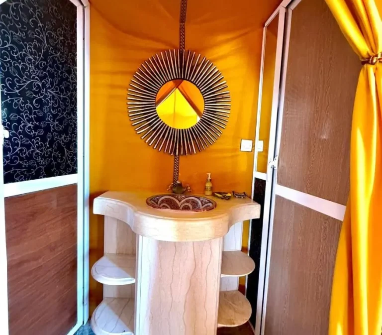 Stylish bathroom with sink at Merzouga Limited-Time Camp, Merzouga