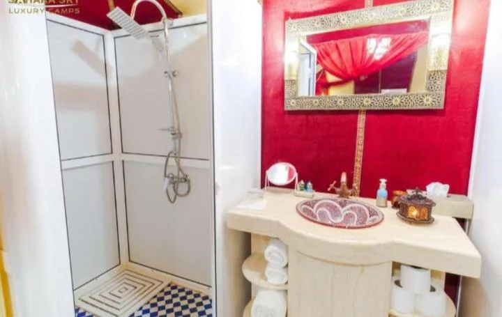 Shower room at Merzouga Luxury Camp