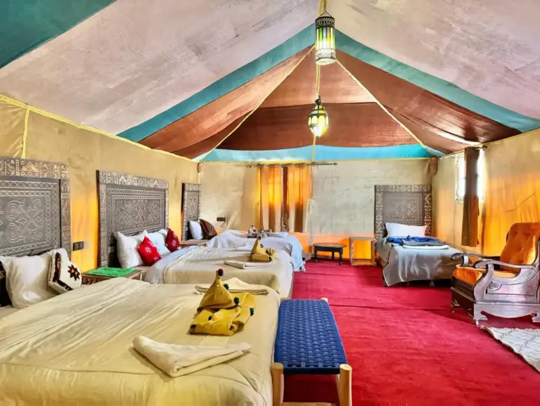 Spacious room at Merzouga Luxury Camp