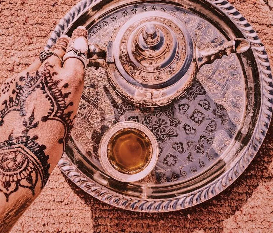 Traditional Moroccan tea served at Merzouga Luxury Magic Nights