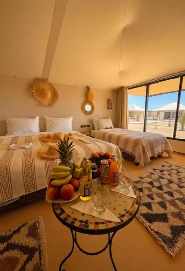 Dining area with fruits at Retreat Sahara