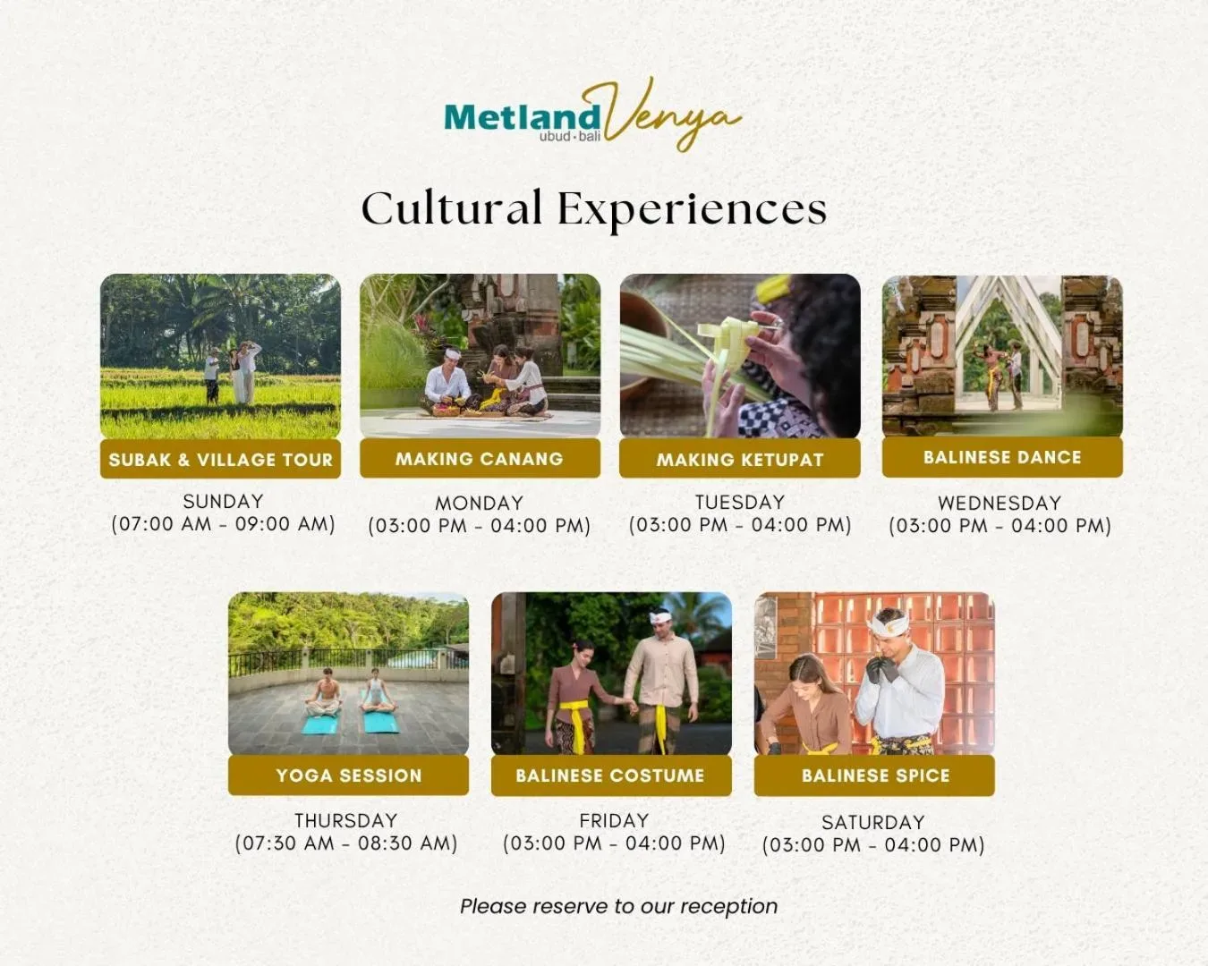 Kulturelle Erlebnisse im Metland Venya Ubud