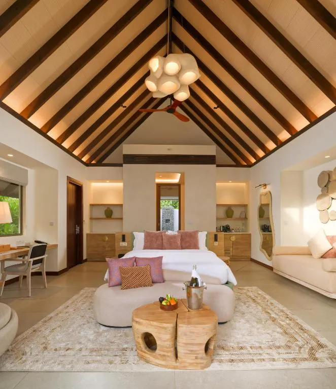 Luxury suite with elegant interior at Meyyafushi Maldives