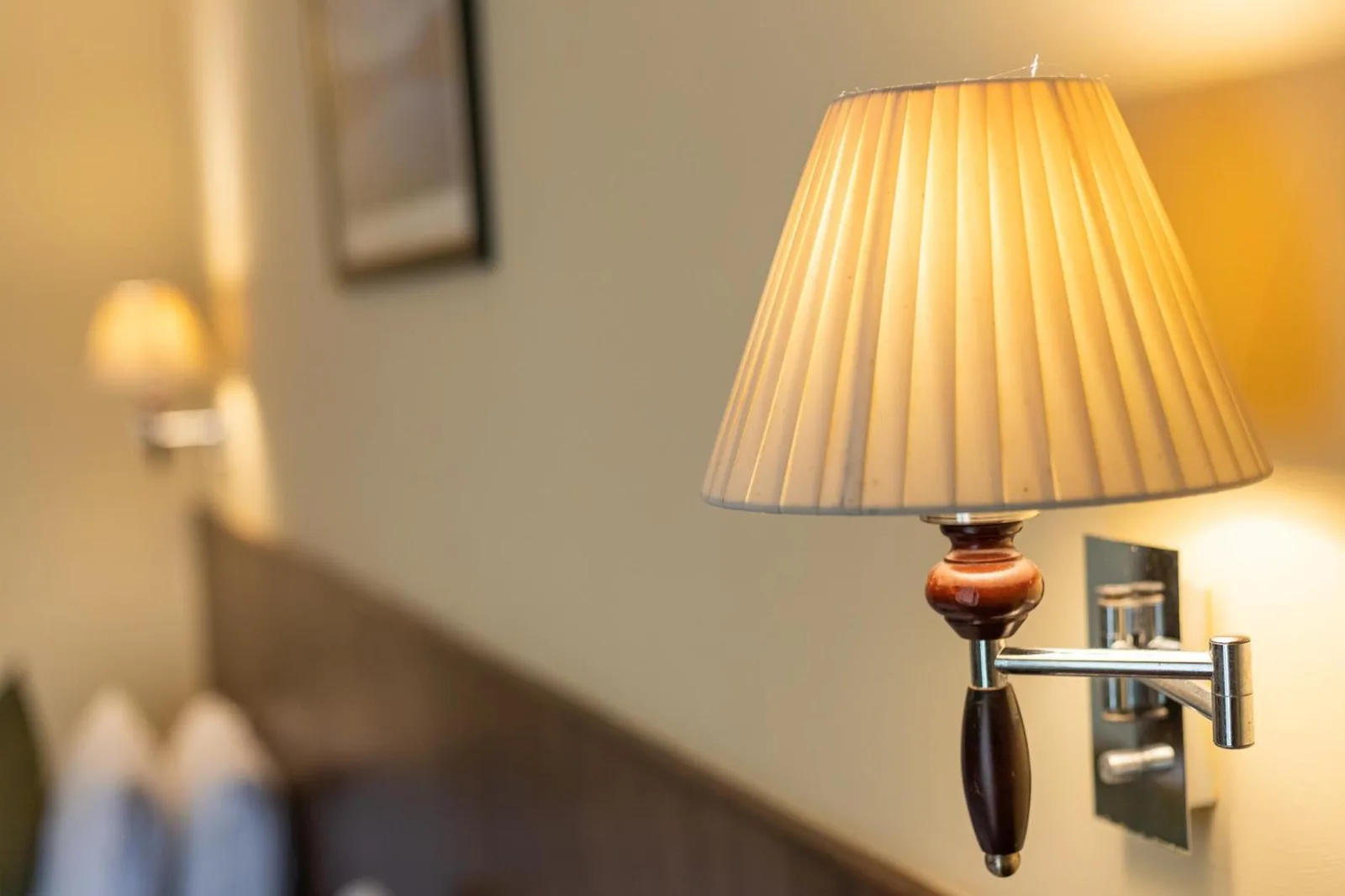 Close-up of lamp in Mount Kailash Resort room