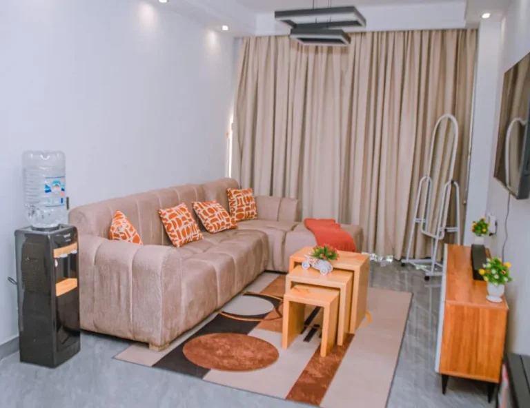Espace de salon confortable chez Mowama Homes