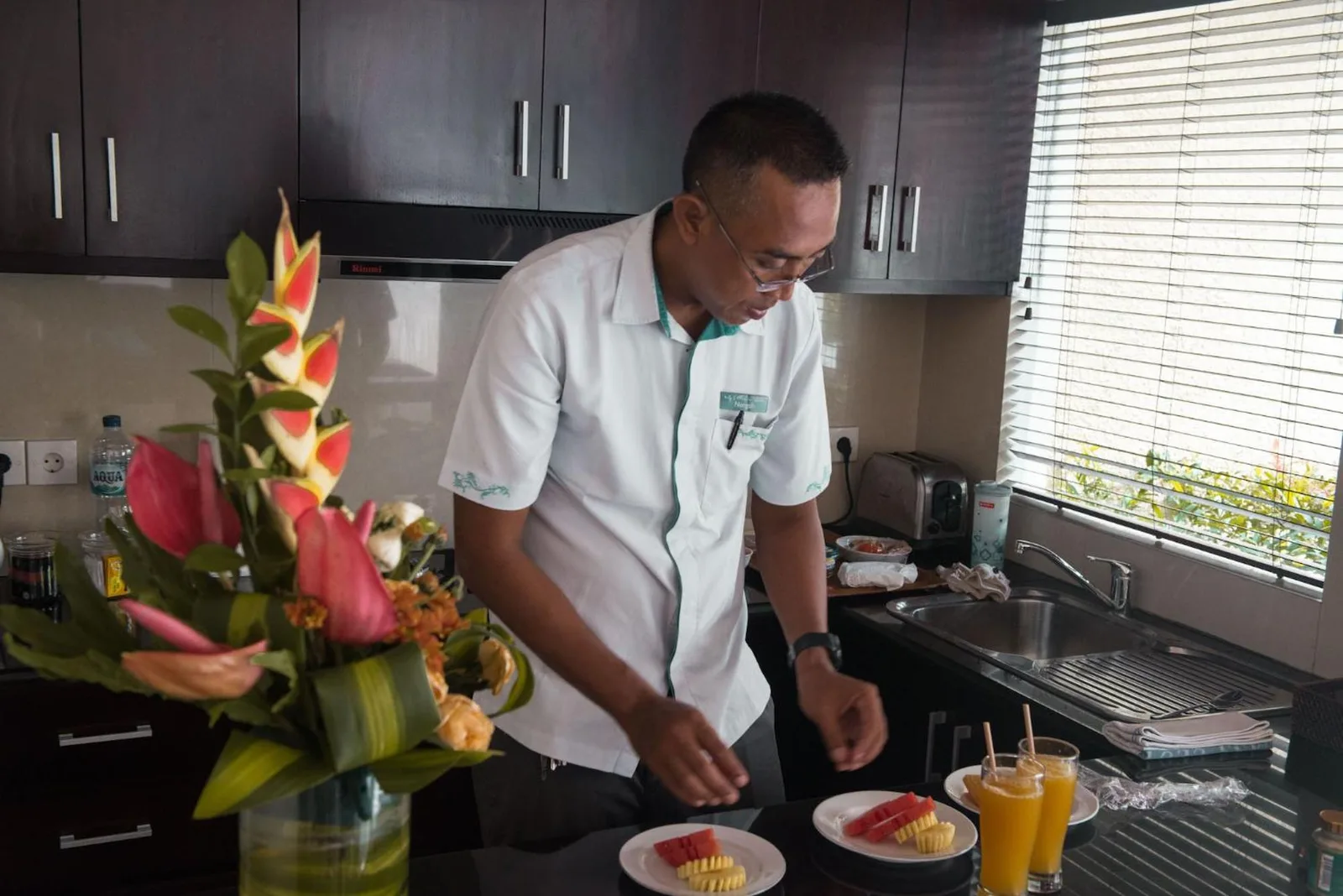 My Villas In Bali chef preparing food in the kitchen