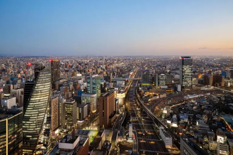 Twilight view of Nagoya from Nagoya Marriott Associa Hotel