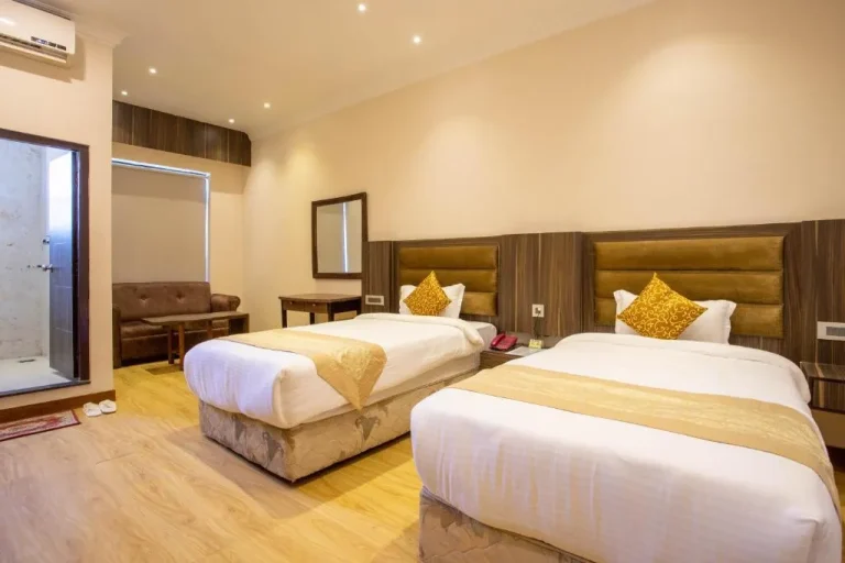 Habitación twin deluxe del Nansc Hotel con decoración moderna