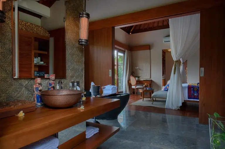 Stylish bathroom at Natya Resort Ubud