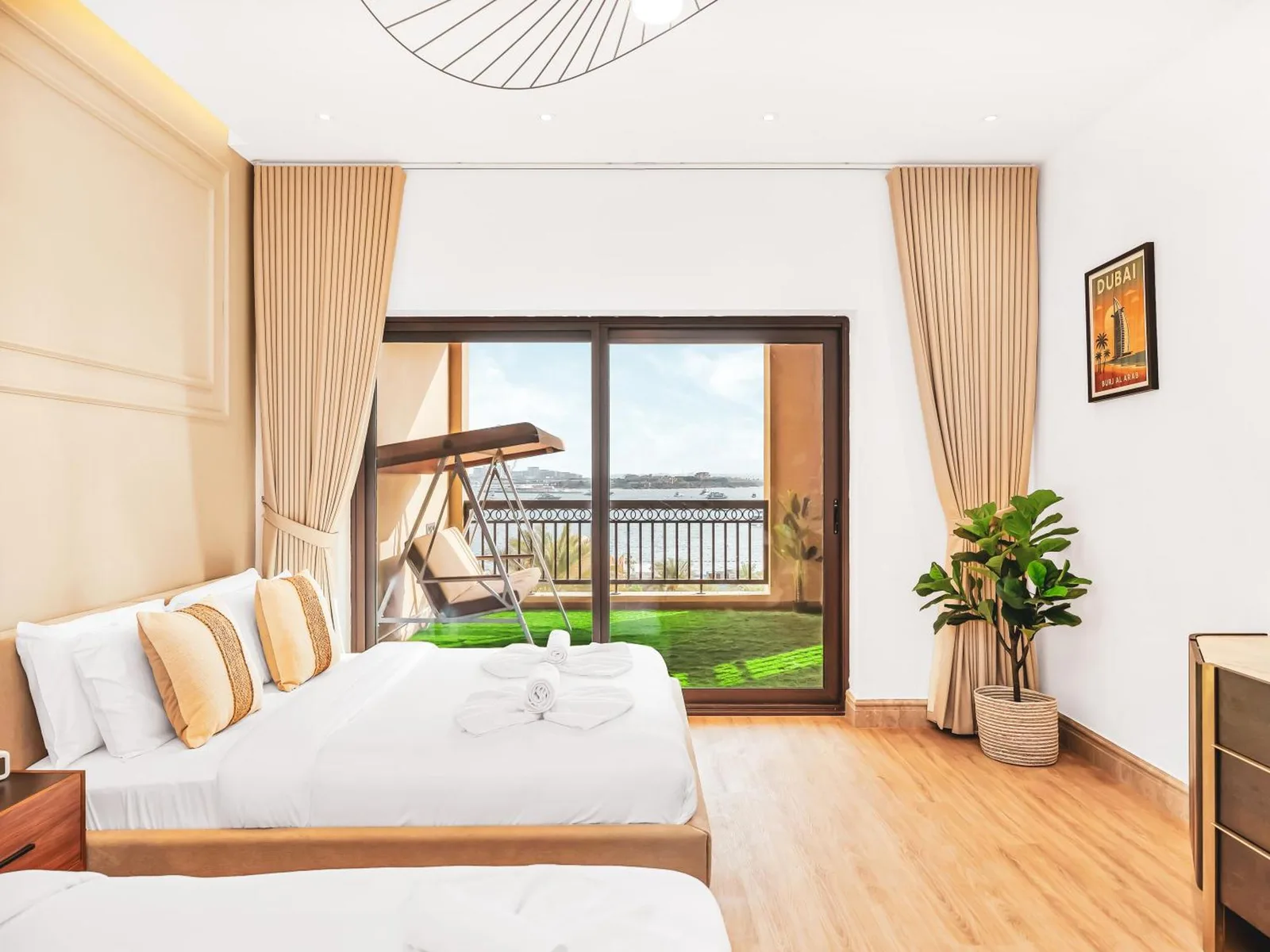 Balcony view from guest room at New Fairmont Residence in Palm Jumeirah, Dubai