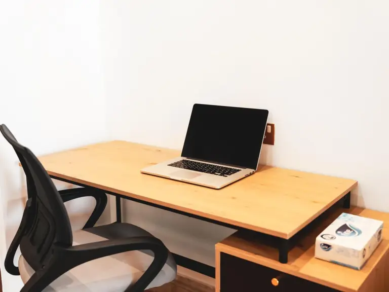 Workspace with laptop at New Fairmont Residence in Palm Jumeirah, Dubai