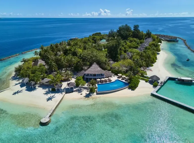 Aerial view of NH Maldives Kuda Rah Resort