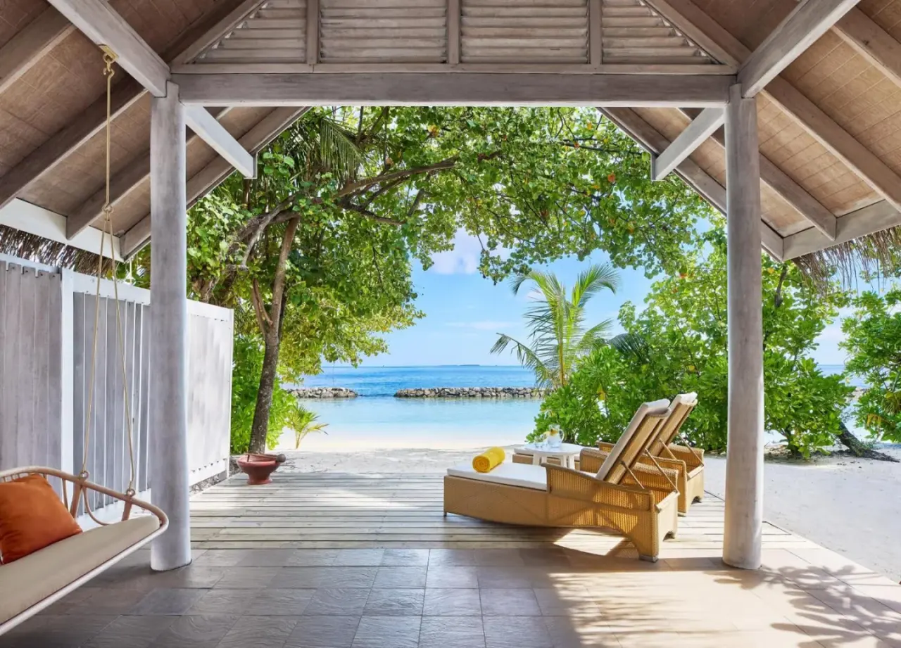 Terrace view from a villa at NH Maldives Kuda Rah Resort