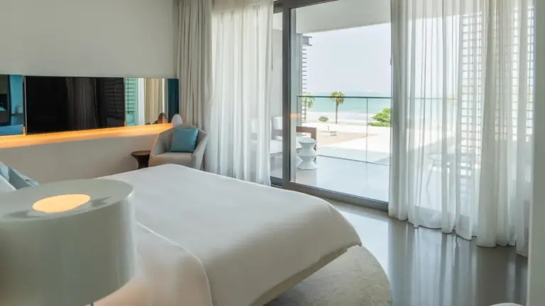 Ocean view bedroom at Nikki Beach Resort & Spa Dubai