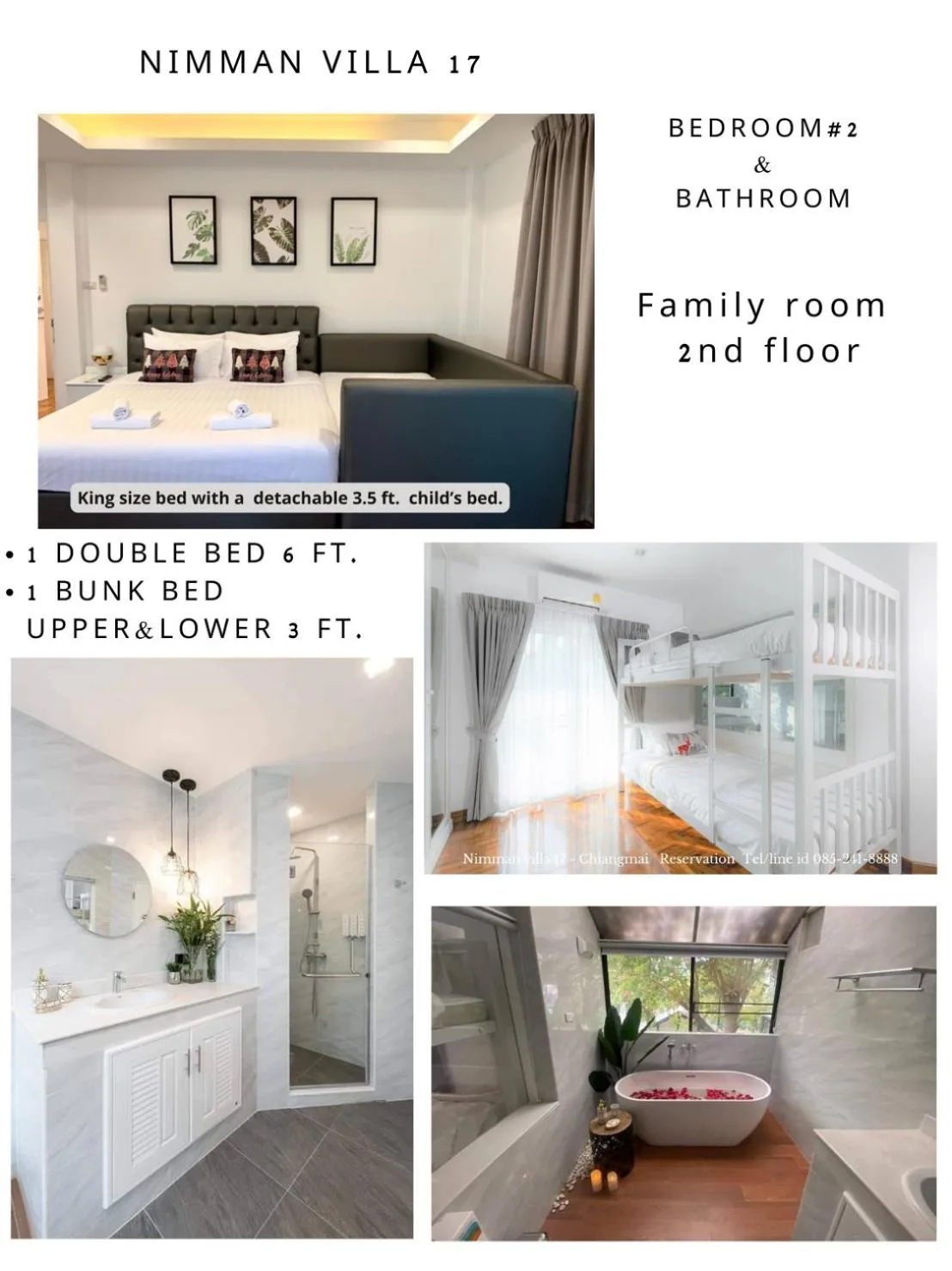 Nimman Villa 17 Familienzimmer und Badezimmer