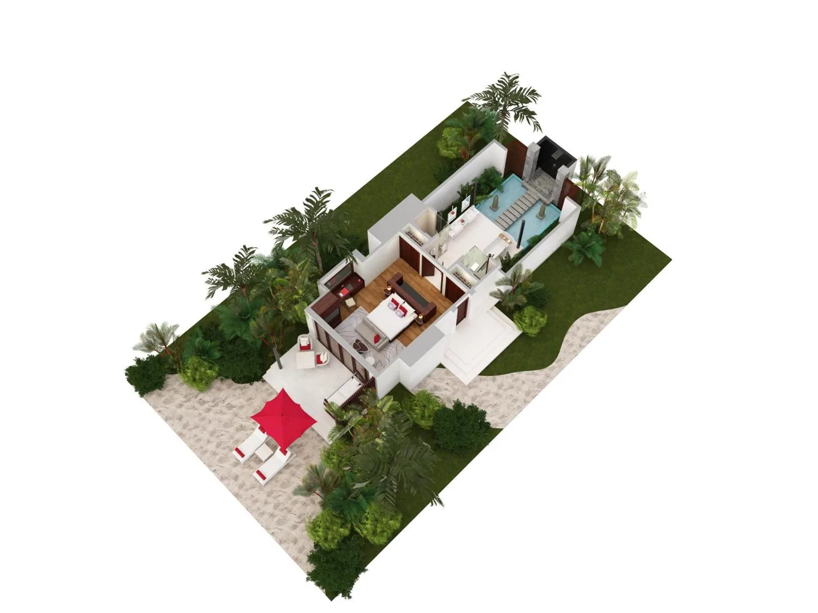 Grundriss der Villa im Niyama Private Islands Maldives