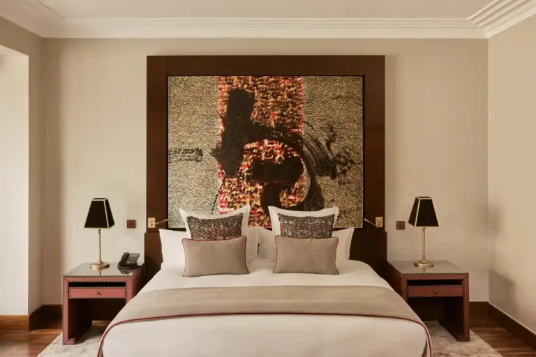 An inviting guest room at Nobu Hotel Marrakech designed for relaxation.