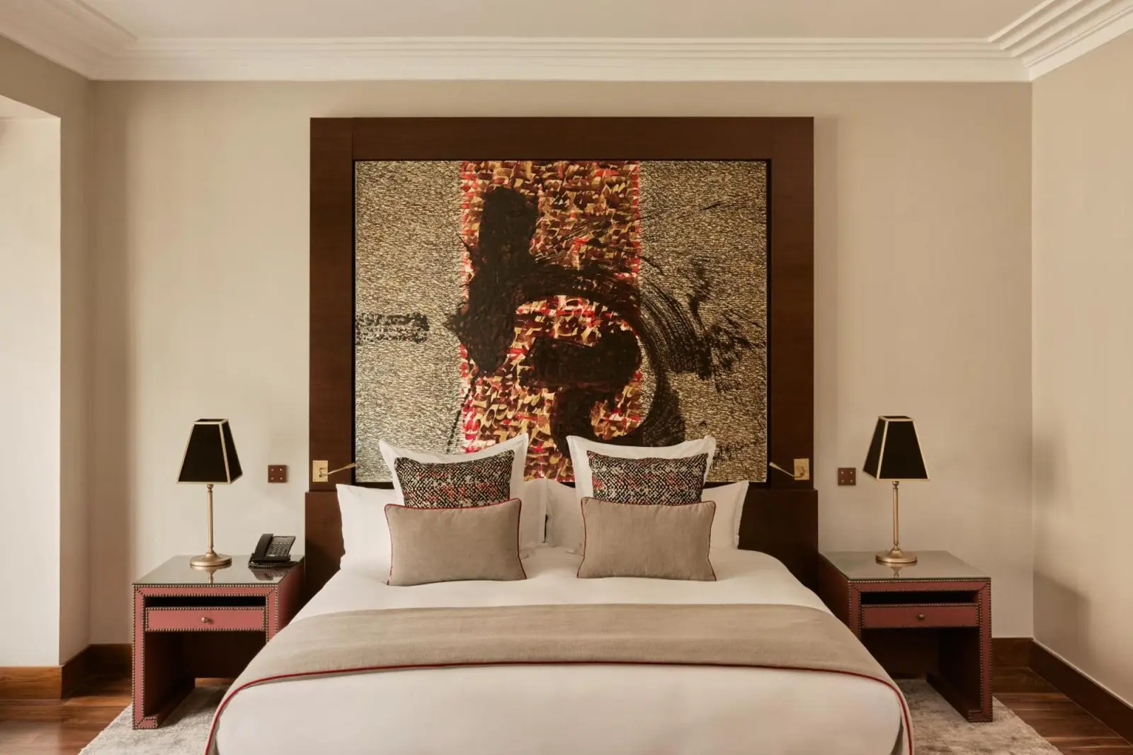 An inviting guest room at Nobu Hotel Marrakech designed for relaxation.