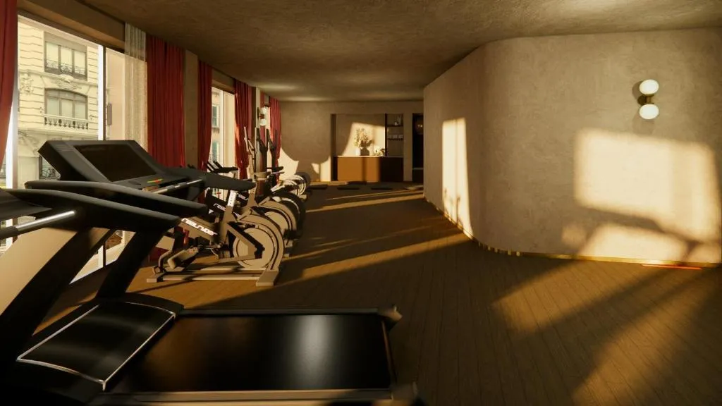 Overview of the gym at Nômade Temple Madrid