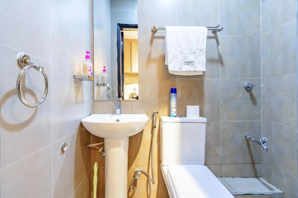 Bathroom at Nyayo Studio in Nairobi with sleek finishes