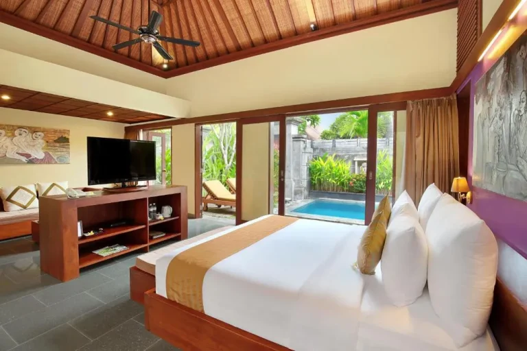 Cozy bedroom at Nyuh Bali Villas in Seminyak