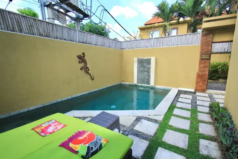 Outdoor patio and private pool at O Villas Seminyak