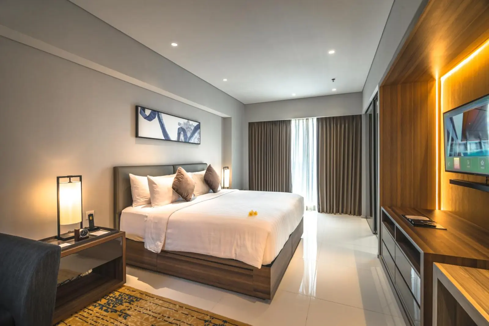 Habitación de hotel contemporánea en Oakwood Hotel & Residence Surabaya