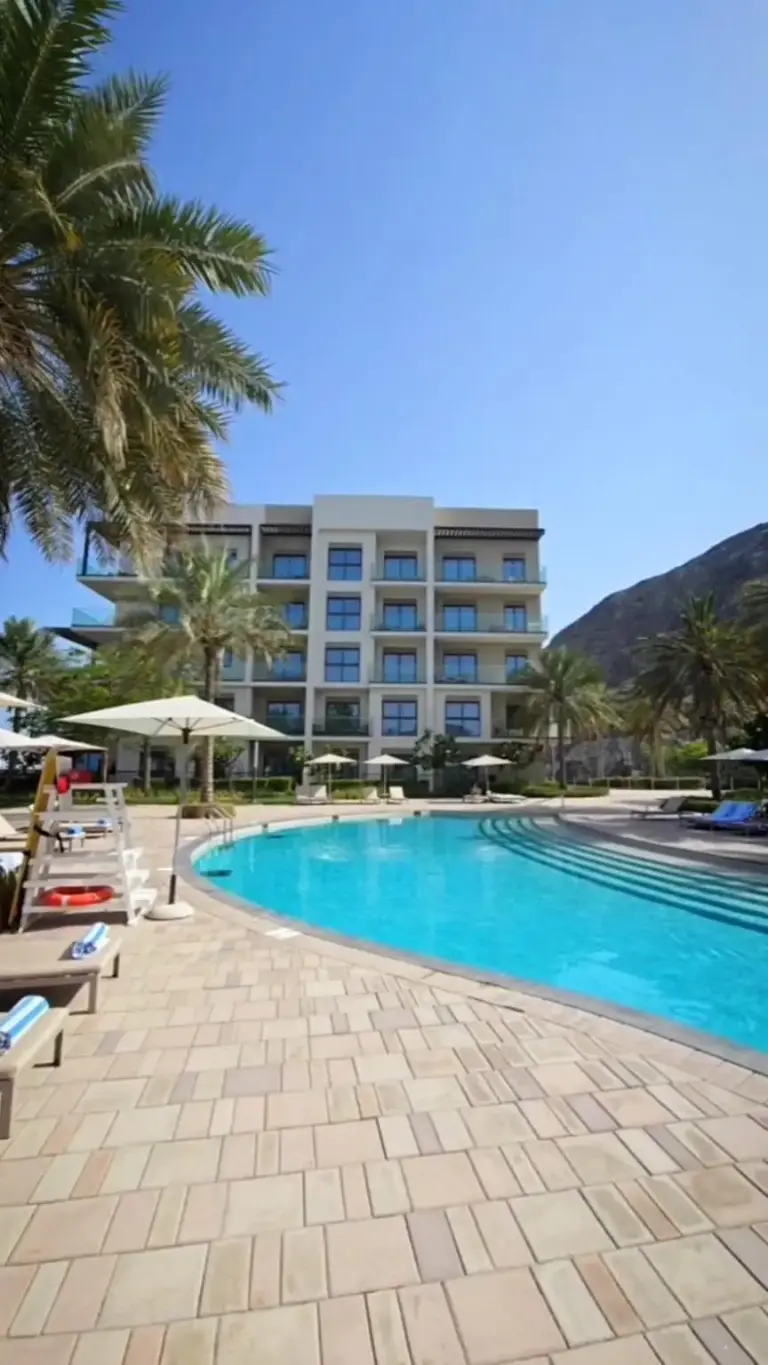 Poolside view of Ocean View Address Beach Resort Fujairah