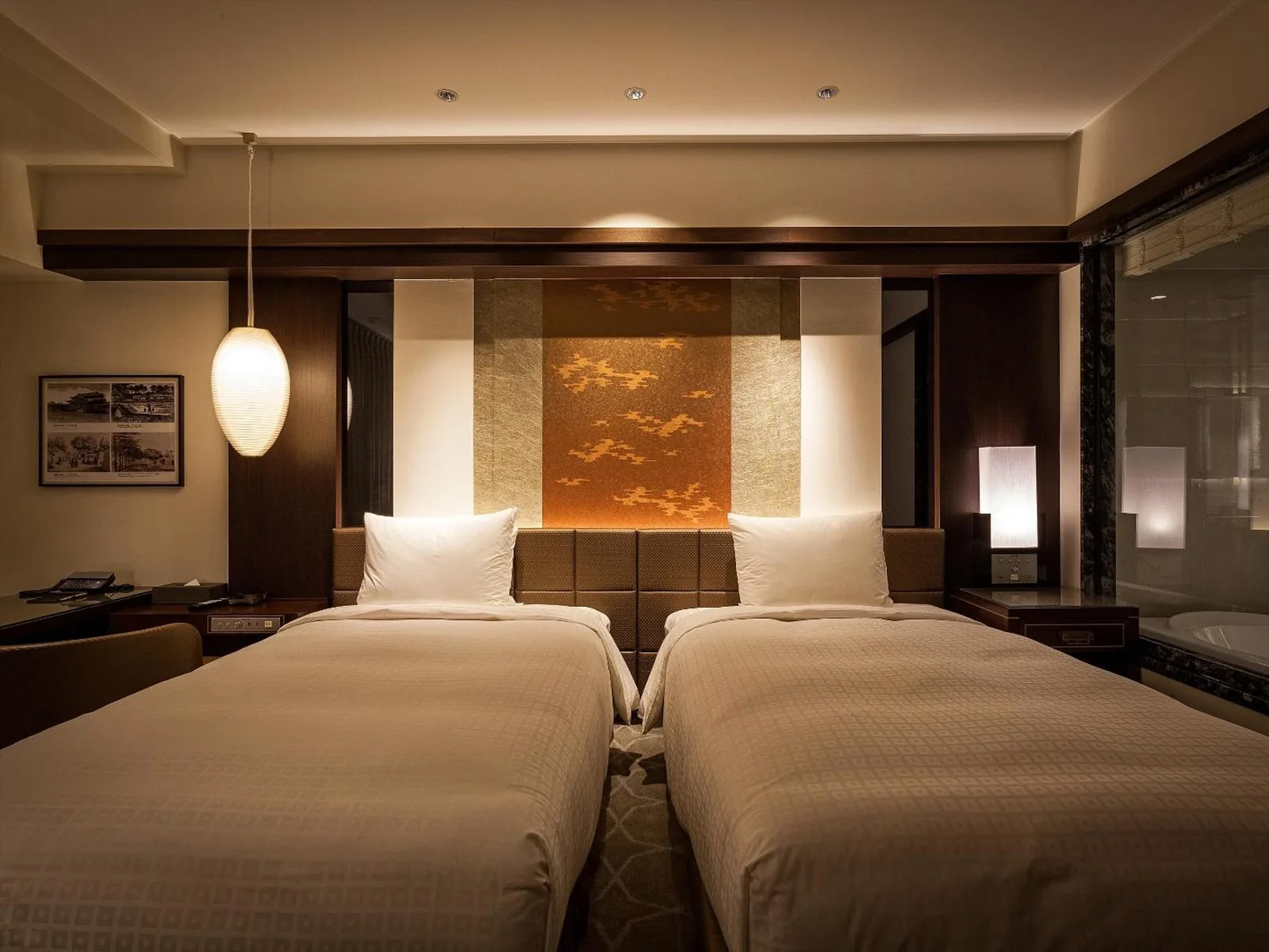 Okinawa EXES Naha twin room during evening