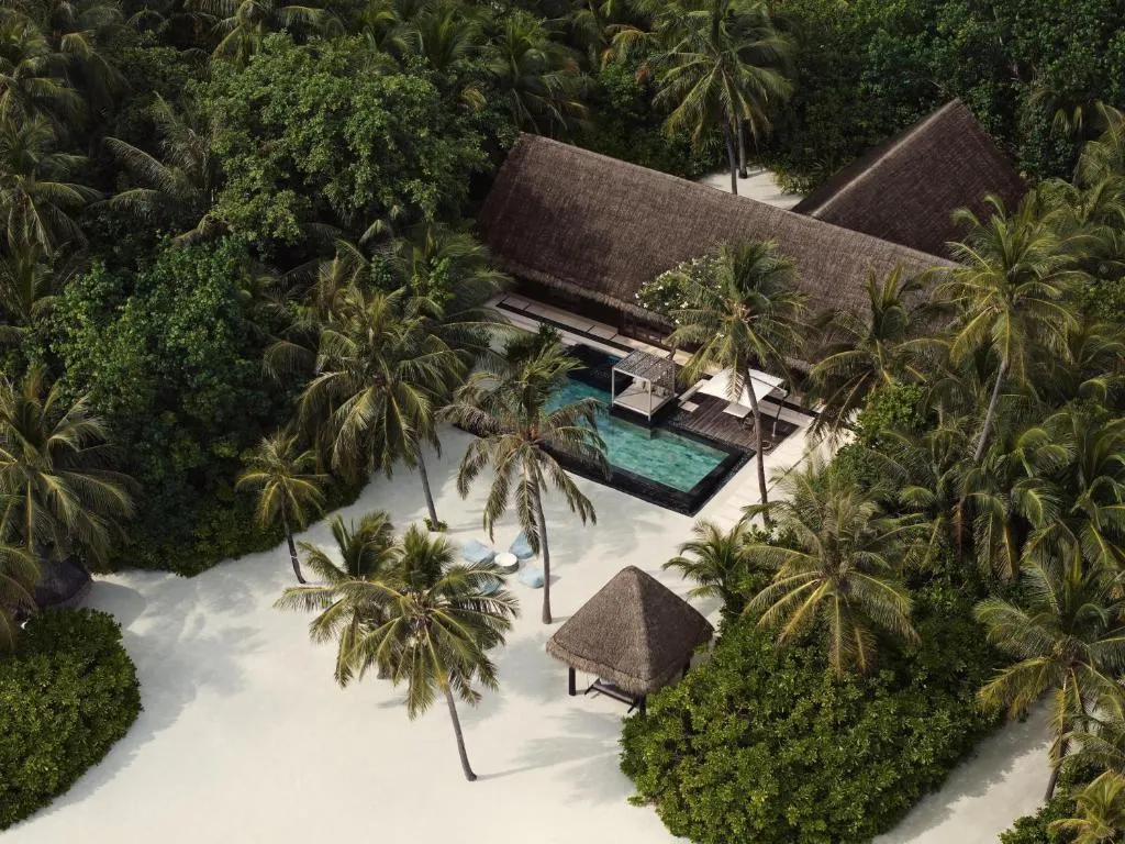 Aerial view of luxury villa at One&Only Reethi Rah