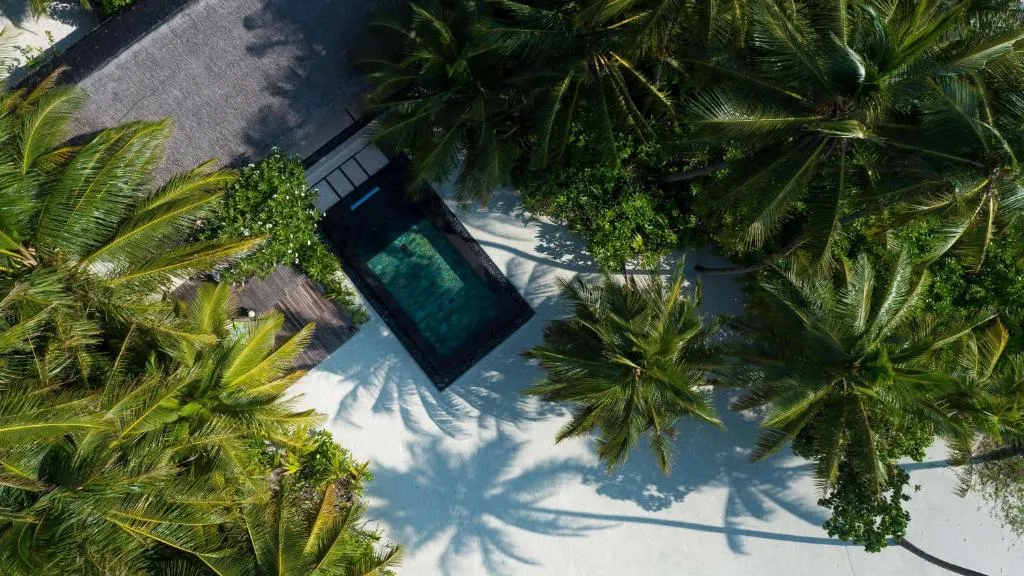 Aerial view of a private pool at One&Only Reethi Rah